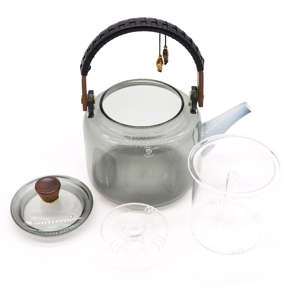 Théière en verre avec infuseur et système de vapeur au charbon actif - 1000 ml
