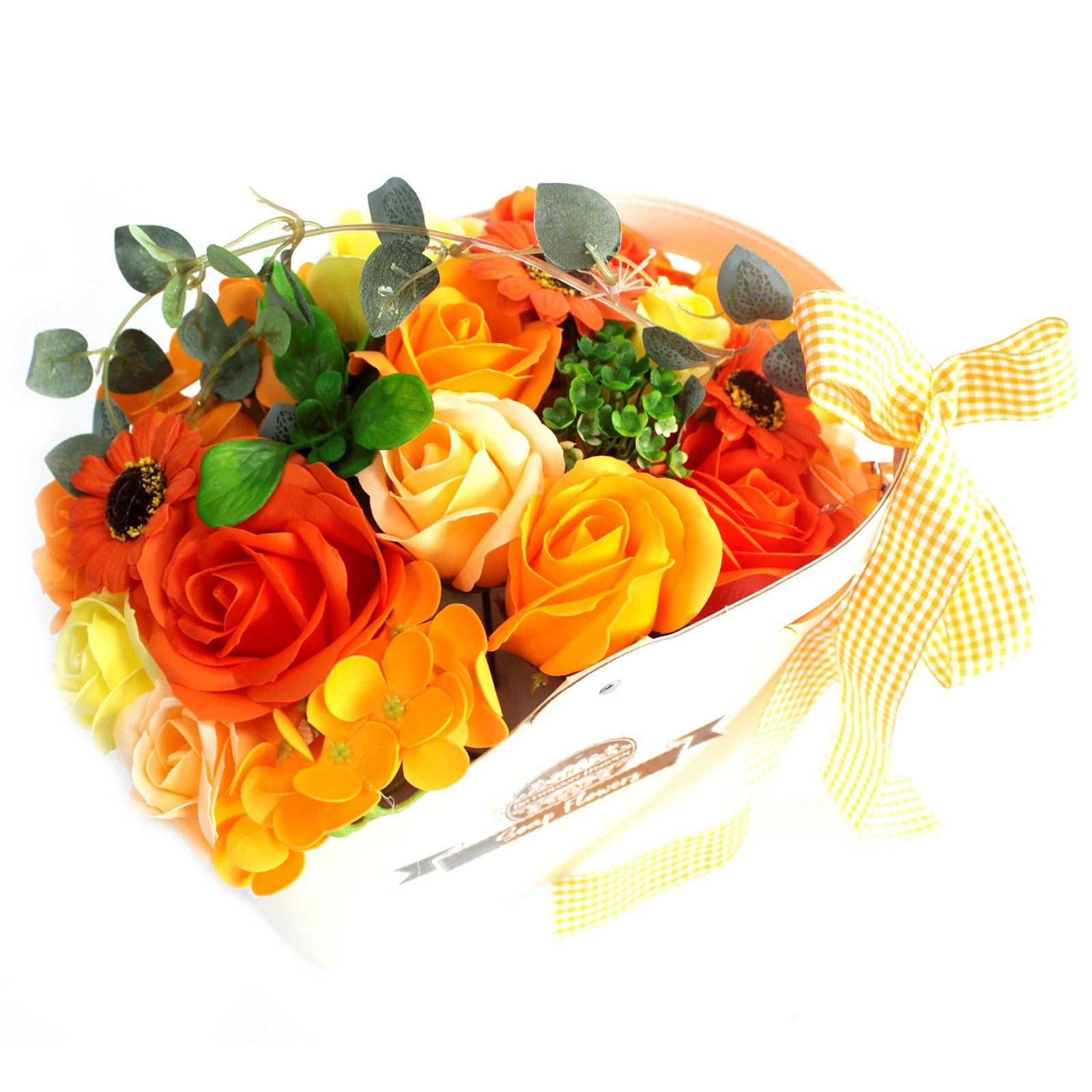 Panier de bouquet de fleurs de savon - orange