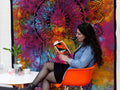 Couverture en coton simple + tapisserie - Hamsa