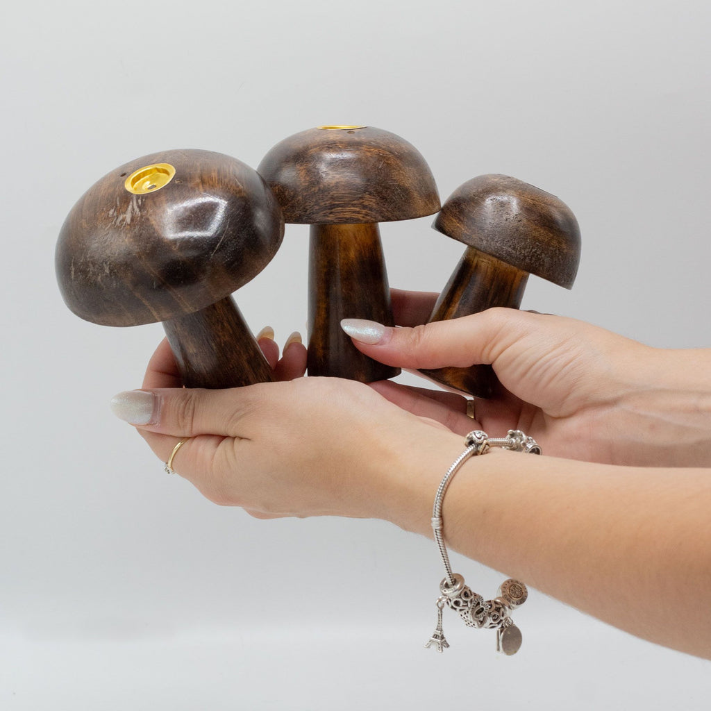 Lot de 3 cônes d'encens en forme de champignon ((10cm 9cm 8cm)