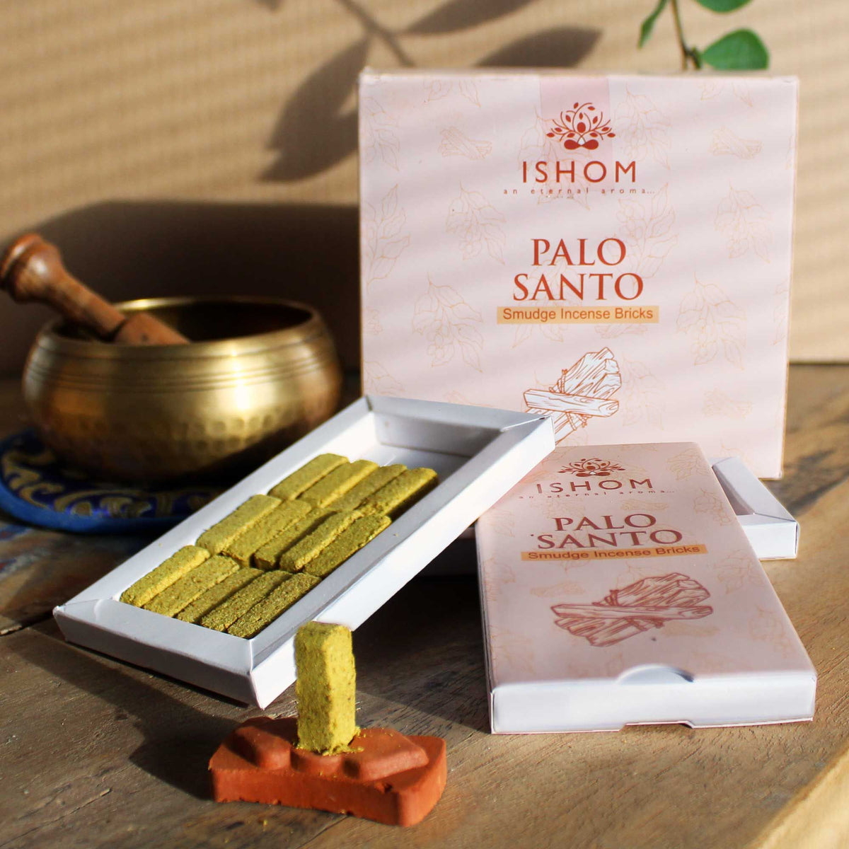 Lot de 15 briques d'encens naturelles et brûleur - Palo Santo