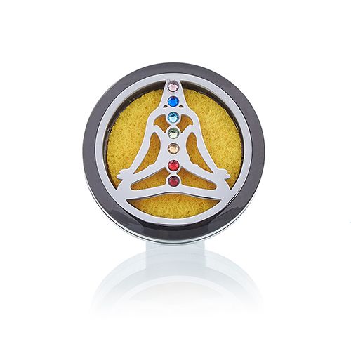 Kit diffuseur pour voiture - Boîte en métal Yoga Chakra - 30 mm