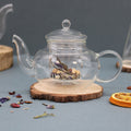 Théière avec infuseur en verre - Forme ronde perle - 400 ml