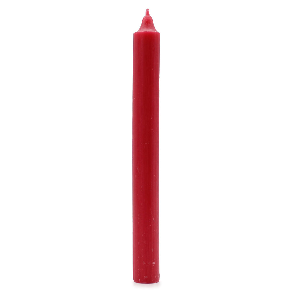 Bougies de table en vrac, couleur unie - Rouge rustique - Lot de 10