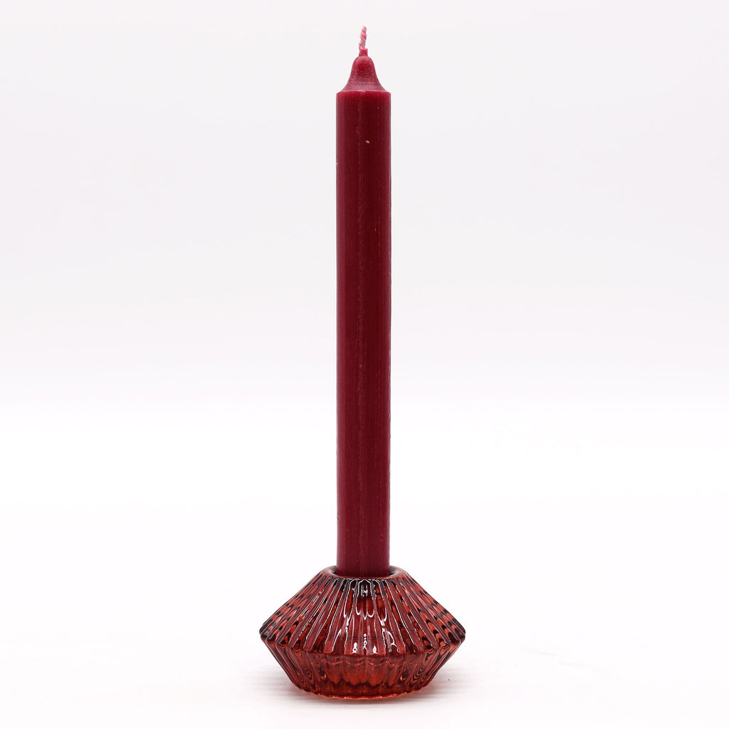 Bougeoir réversible à motif floral pour bougie de table/thé - Rouge Vampire