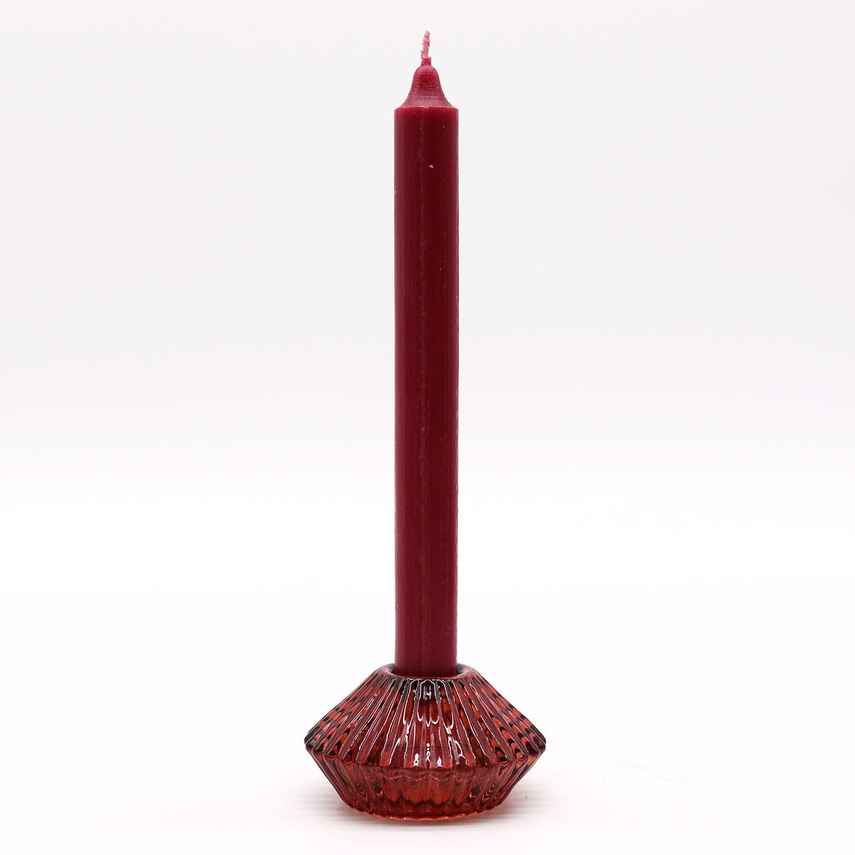 Bougeoir réversible à motif floral pour bougie de table/thé - Rouge Vampire