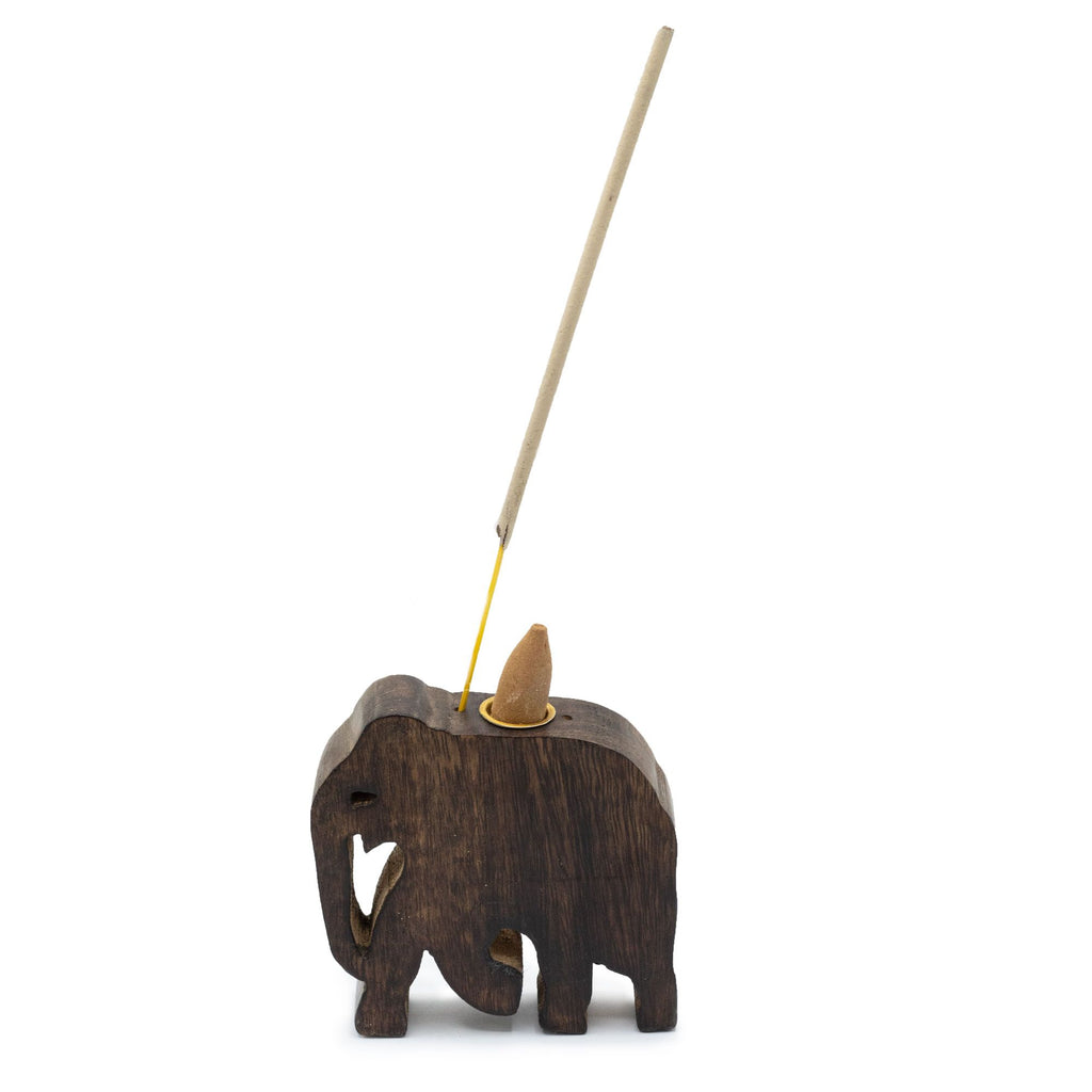 Porte-encens en forme d'éléphant pour cônes et bâtonnets