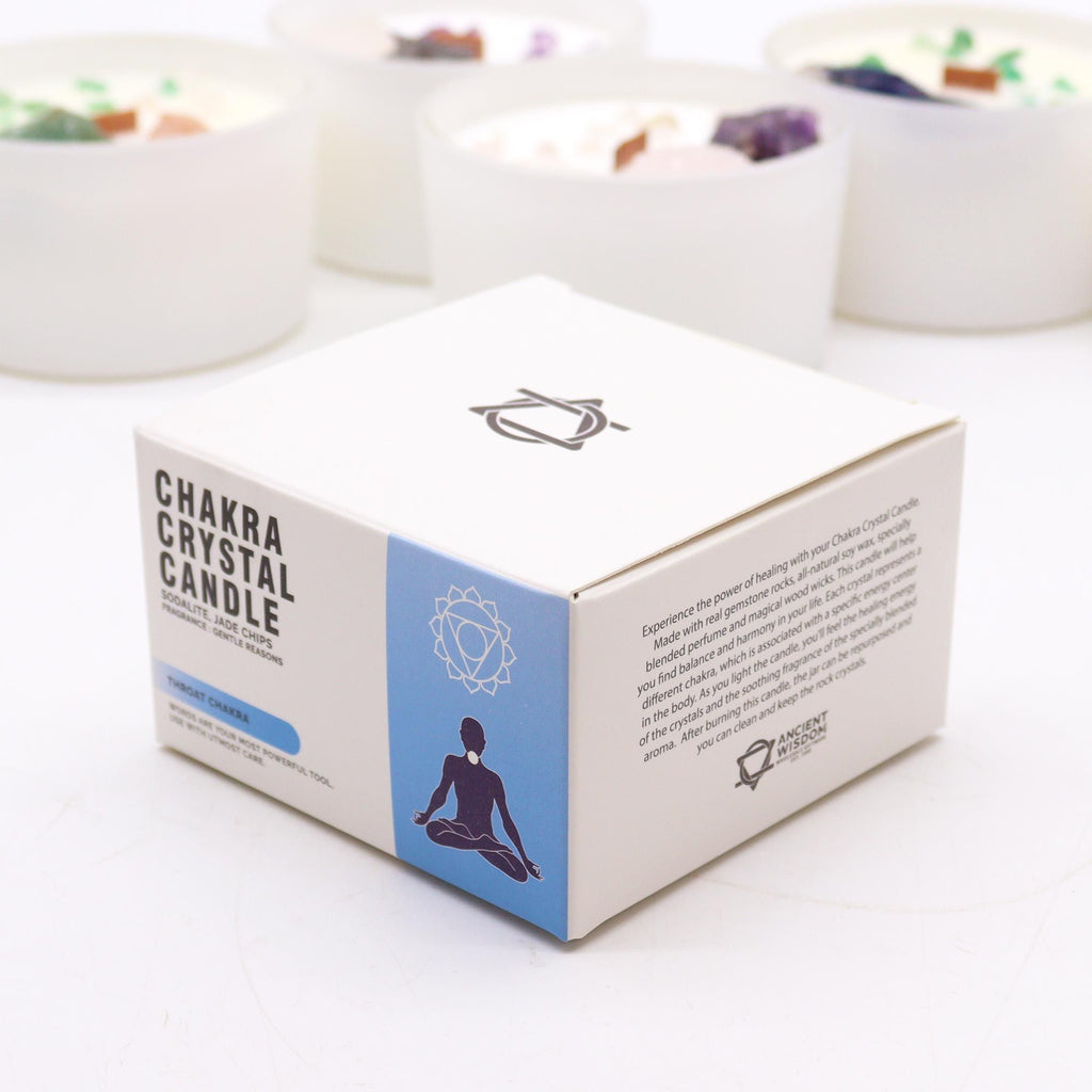 Bougies de cristal pour les chakras - Chakra de la gorge