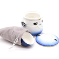 Théière et service à trois tasses Panda - Bleu ciel
