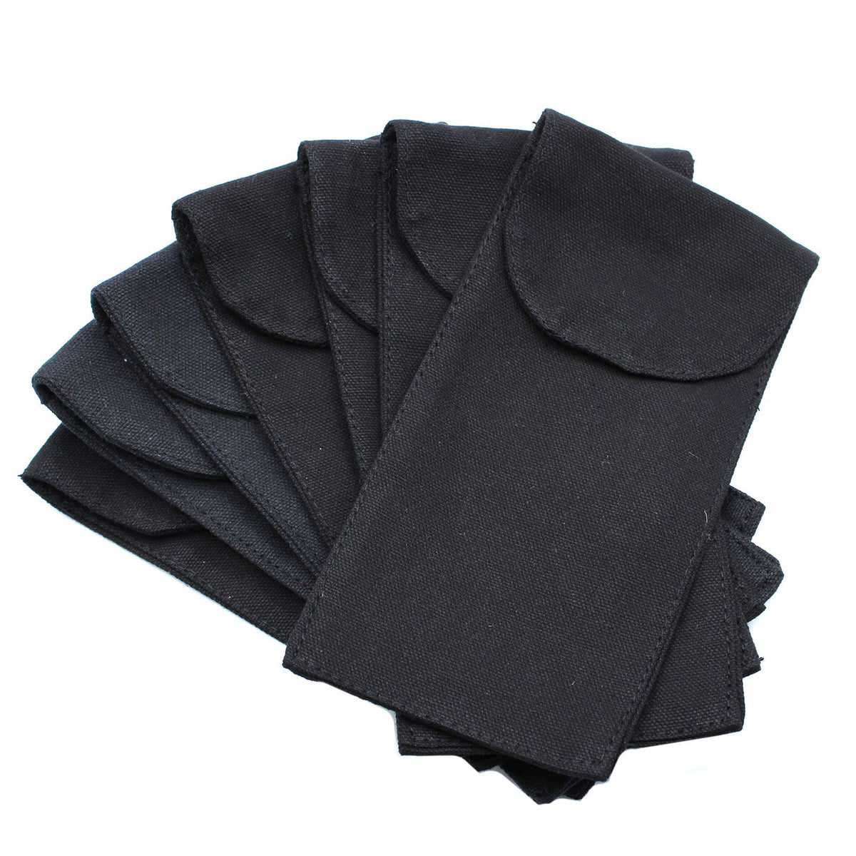 Pochette en coton pour rouleaux de massage facial aux pierres précieuses 10 oz - Noire 9 x 19 cm