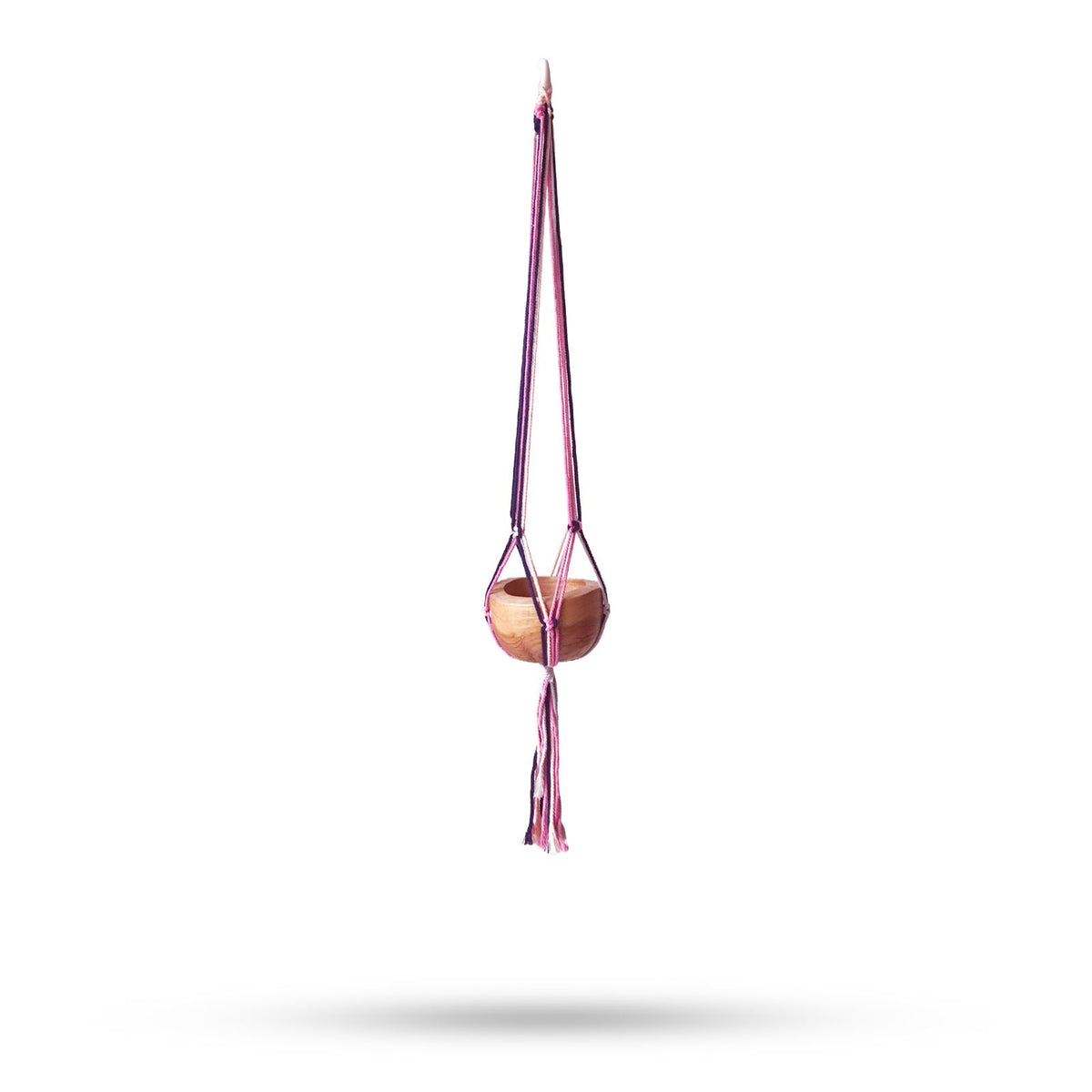 Pot de fleurs classique en macramé - Teintes pastel - Pot moyen pour salon