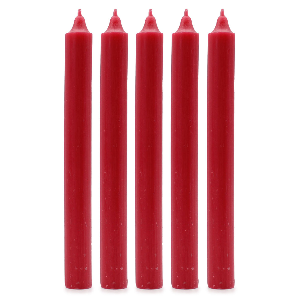 Bougies de table en vrac, couleur unie - Rouge rustique - Lot de 10