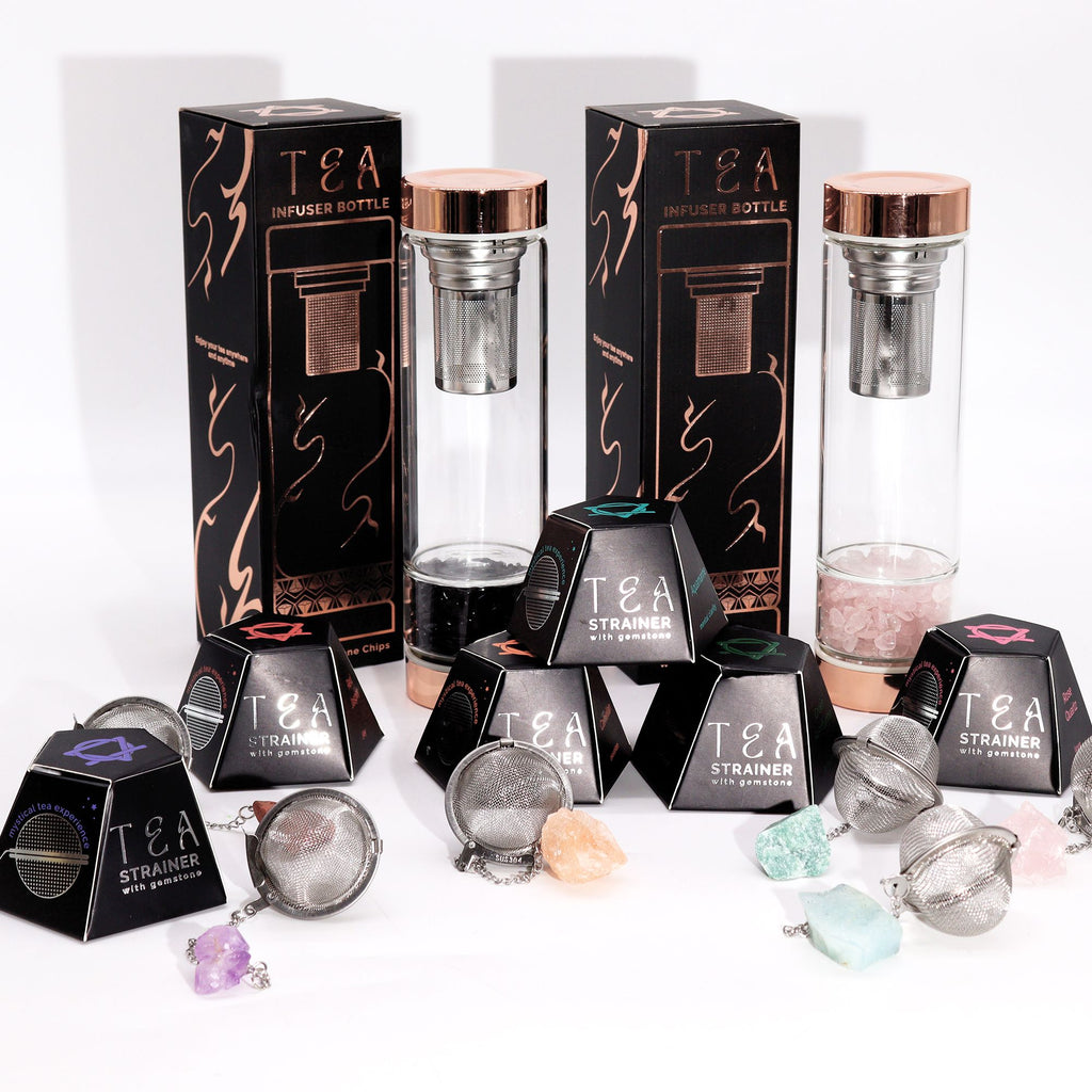 Passoire à thé en pierre précieuse brute - Quartz rose