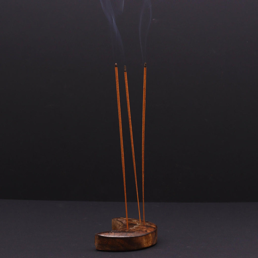 Brûleur d'encens en laiton gravé, signe du zodiaque - Lune