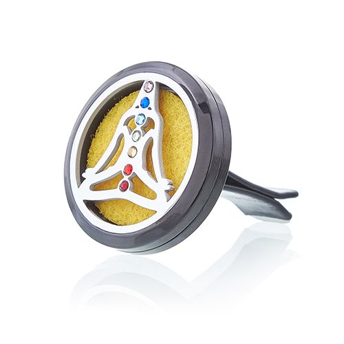 Kit diffuseur pour voiture - Boîte en métal Yoga Chakra - 30 mm