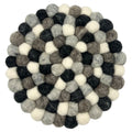 Set de table rond en feutrine - 20 cm, gris multicolore