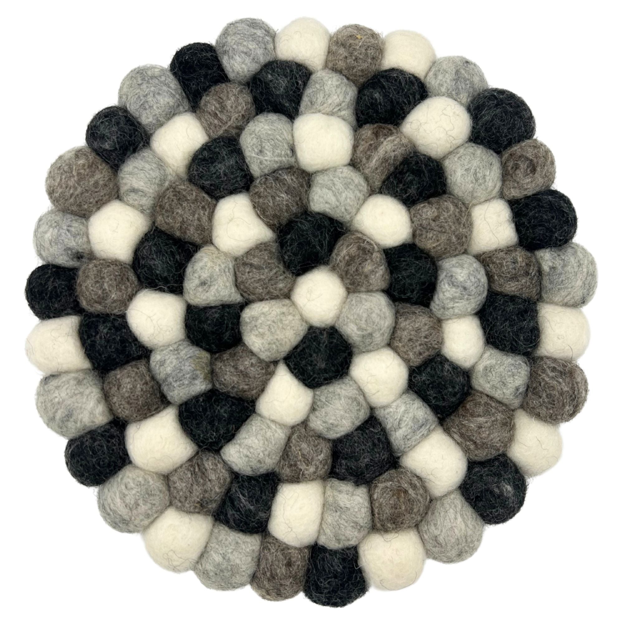 Set de table rond en feutrine - 20 cm, gris multicolore