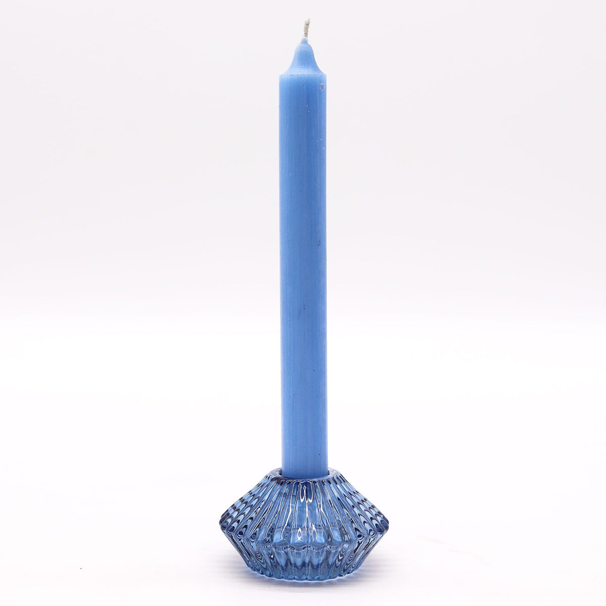 Bougeoir réversible à motif floral pour bougie de table/thé - Bleu