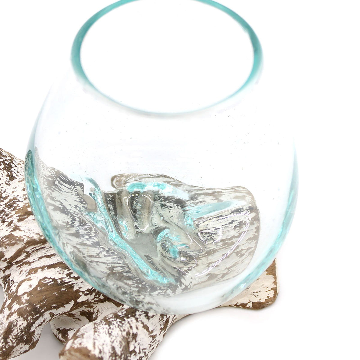 Verre fusionné sur bois blanchi - Petit bol