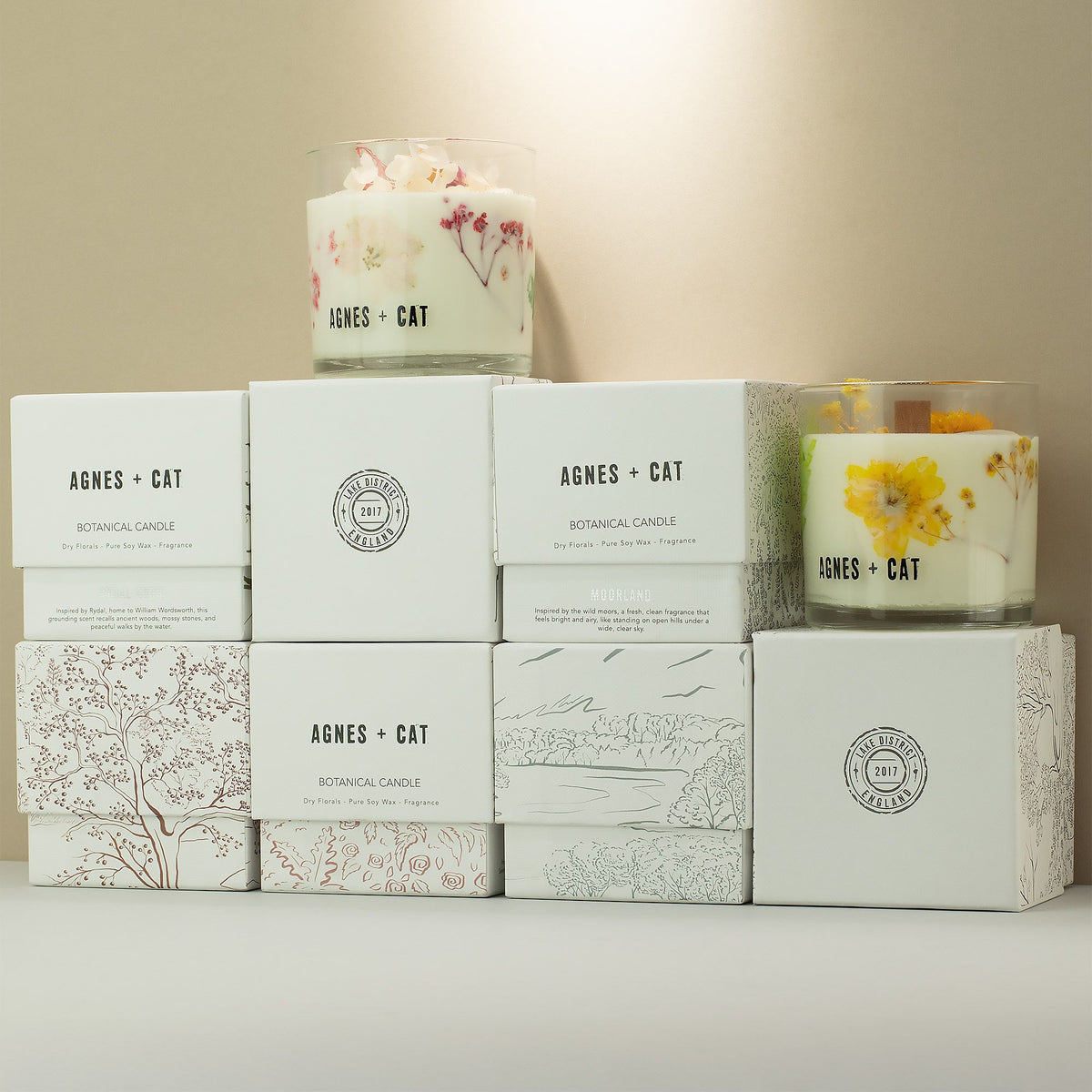 Bougie botanique en cire de soja – Windermere – Agnes + Cat