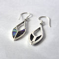 Boucles d'oreilles coquillage et argent - Pointe de lance - Abalone