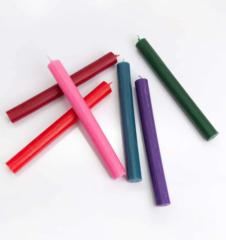 Bougies en vrac de couleur unie - Bordeaux rustique - Lot de 10