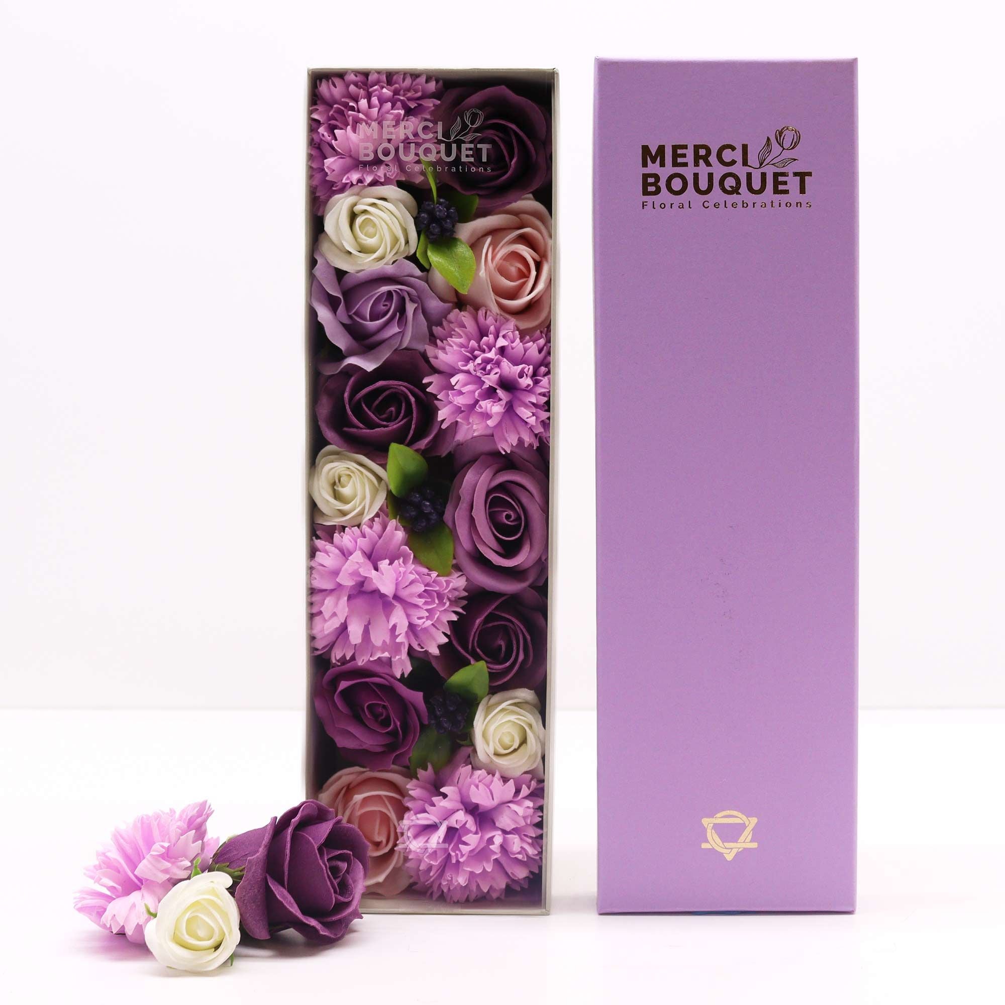 Boîte longue - Rose, Lavande et Œillet