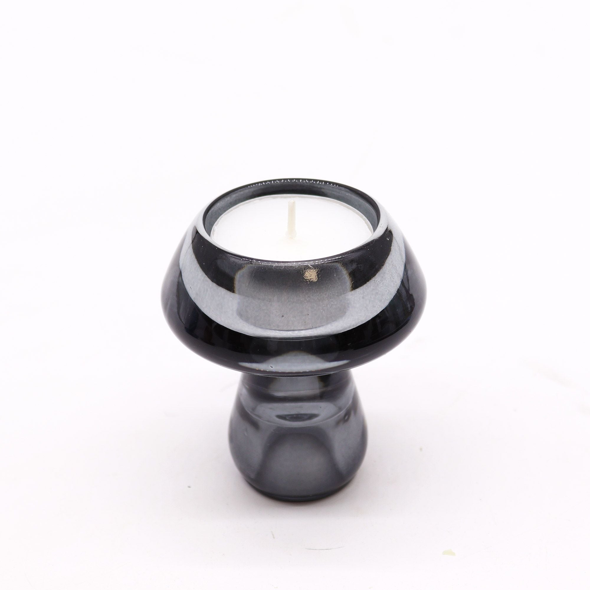 Bougeoir réversible en forme de champignon pour bougie de table/thé - Gris nuit
