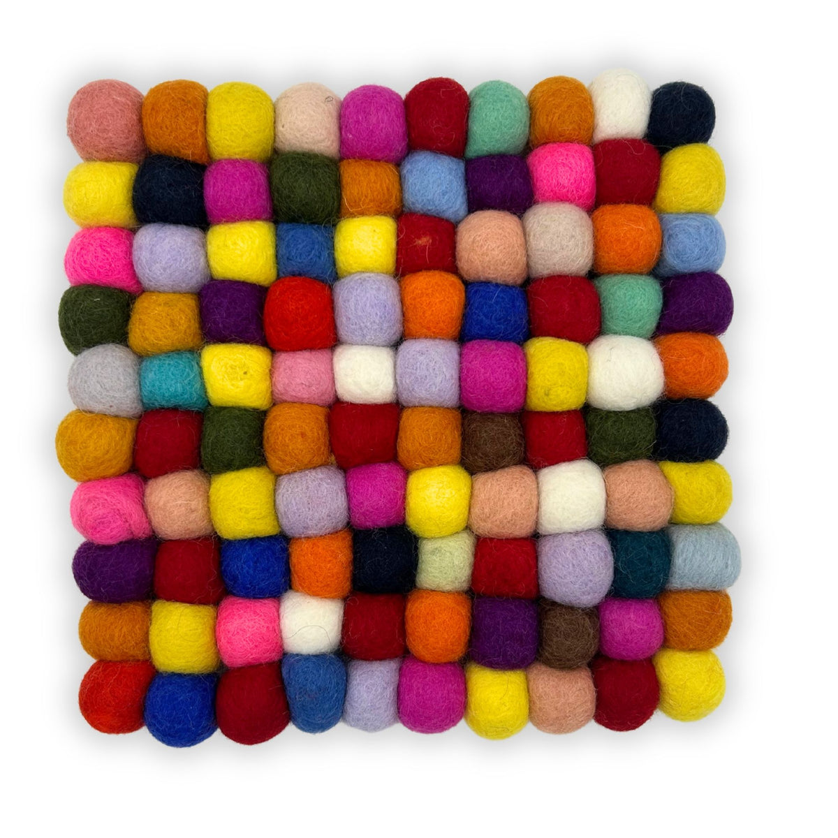 Set de table carré en feutrine multicolore - 20 cm