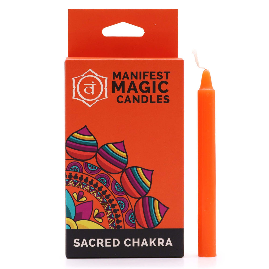 Bougies Manifest Magic (paquet de 12) - Orange - Chakra Sacré