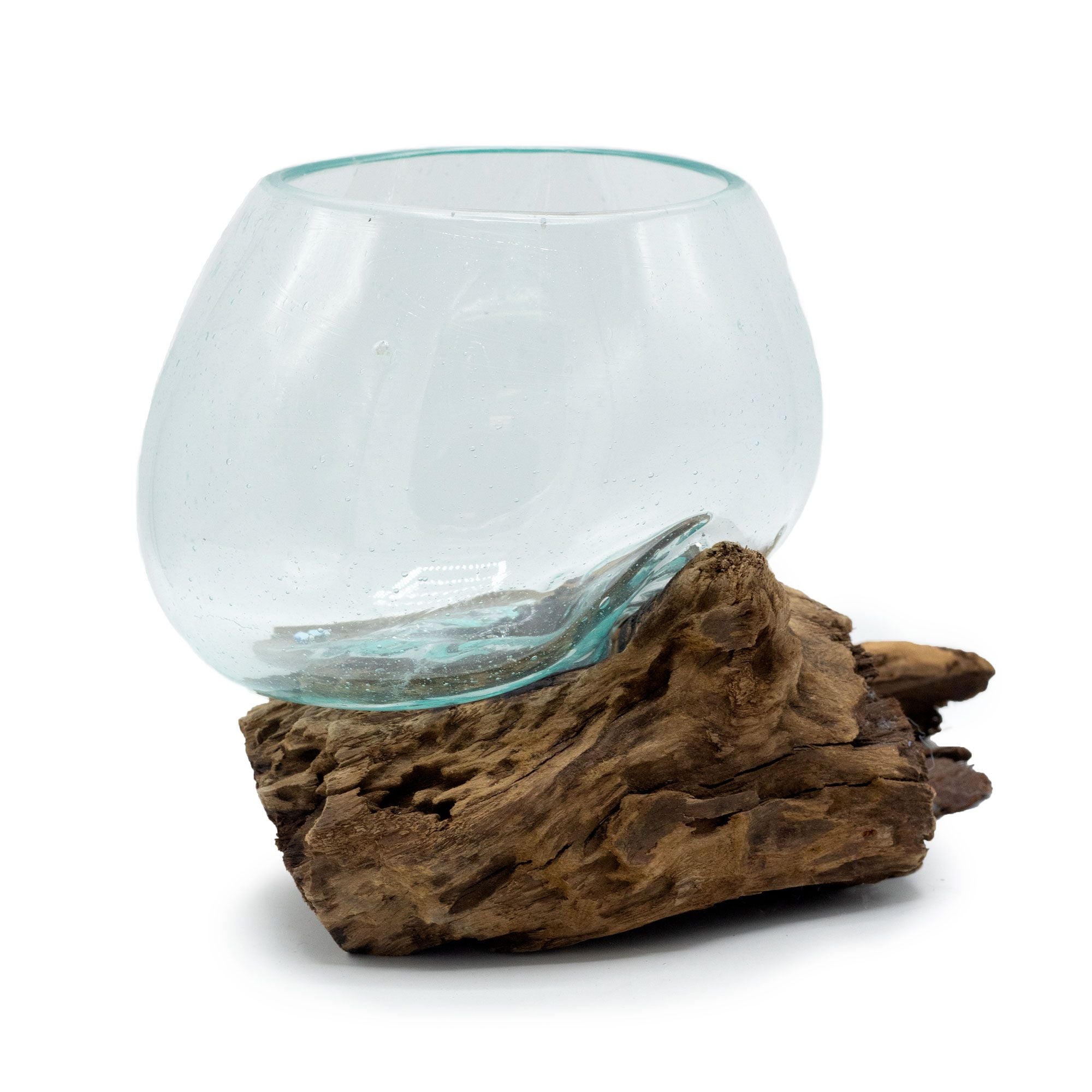 Bol moyen en verre fusionné sur bois