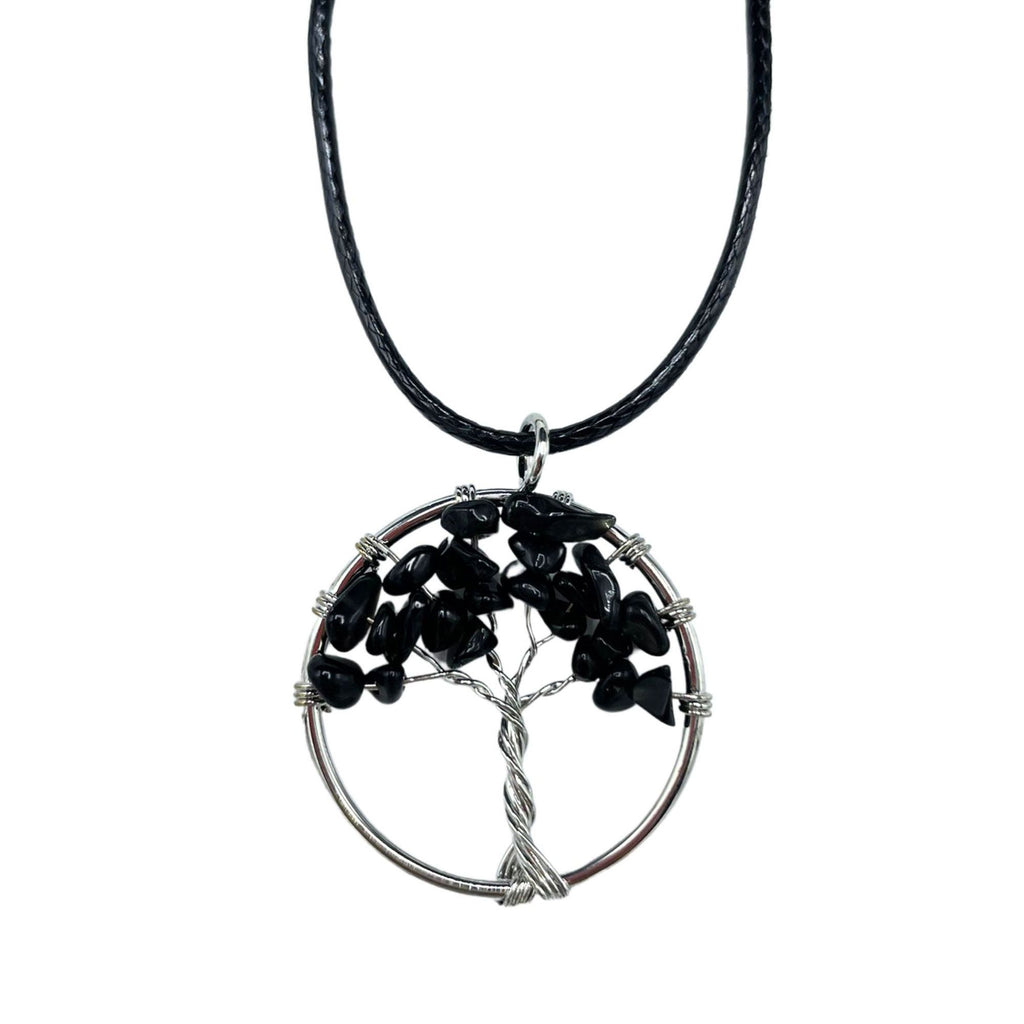 Pendentif Arbre de Vie - Agate Noire