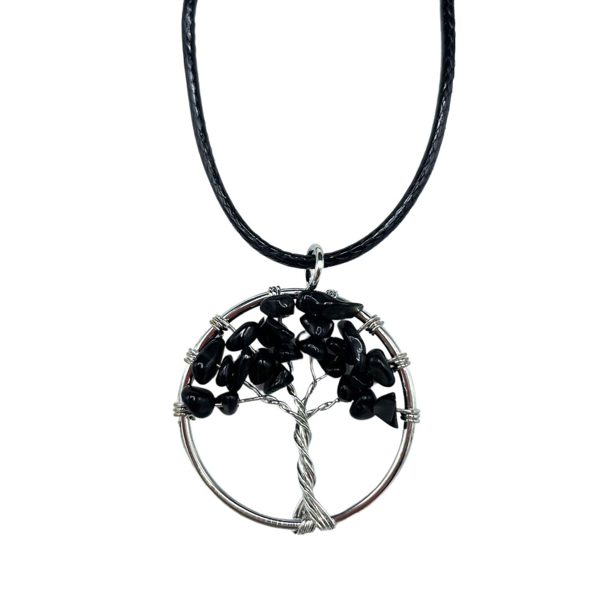 Pendentif Arbre de Vie - Agate Noire