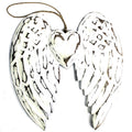 Aile d'ange double et cœur faits main - 24 cm