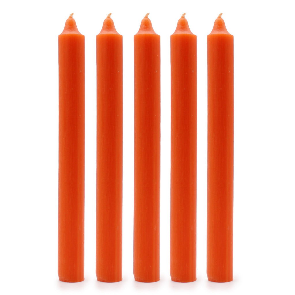 Bougies en vrac de couleur unie - Orange rustique - Lot de 10