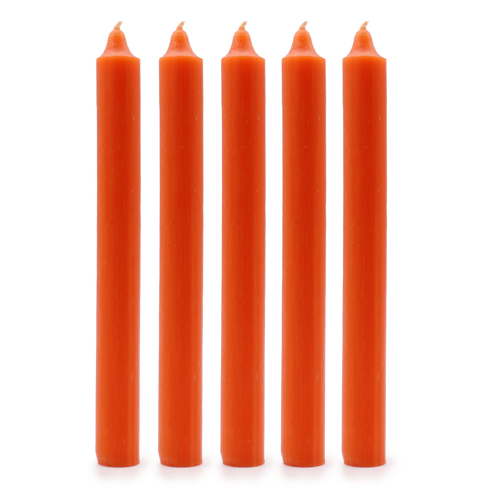 Bougies en vrac de couleur unie - Orange rustique - Lot de 10
