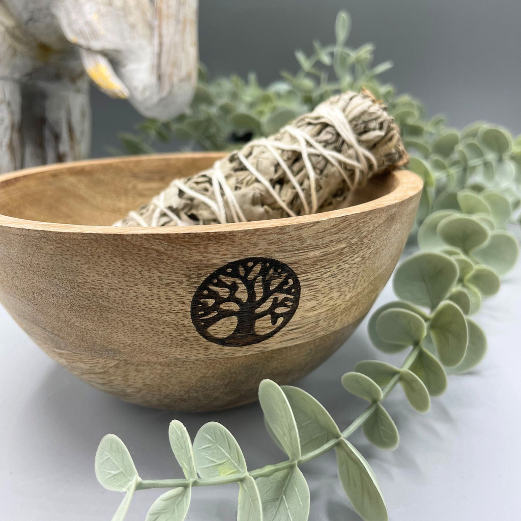 Bol en bois pour offrandes et rituels - Arbre de Vie - 13 x 7 cm