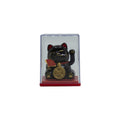 Mini chat porte-bonheur solaire en boîte - Noir