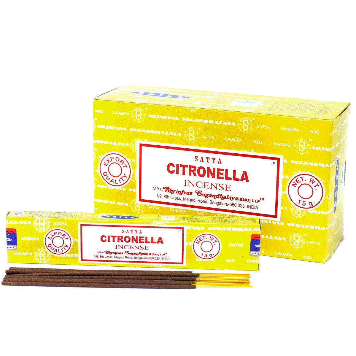 Bâtonnets d'encens Satya 15 g - Citronnelle