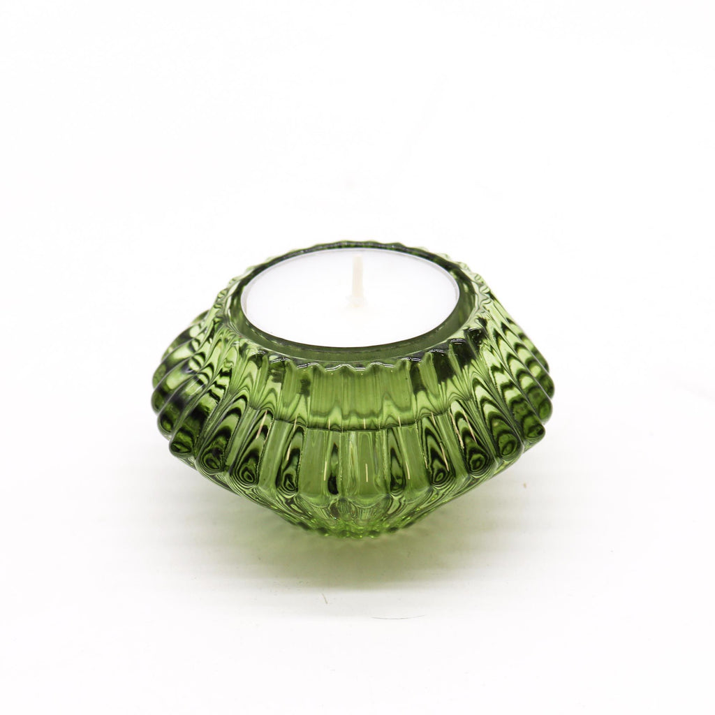 Bougeoir réversible à motif floral pour bougie de table/thé - Jade Garden