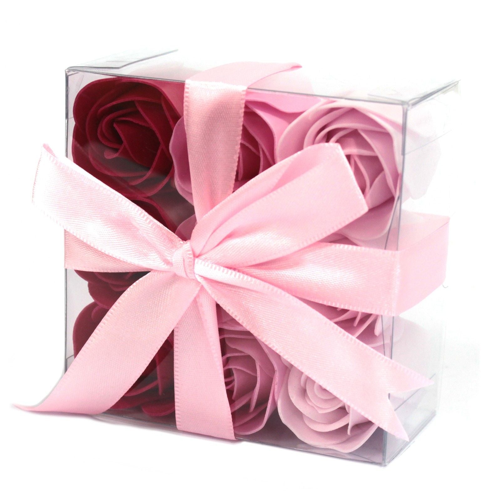 Lot de 9 fleurs en savon - Roses roses