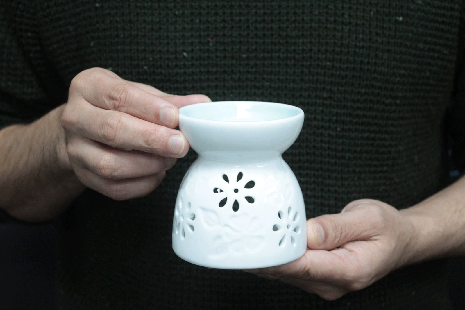 Brûleur à pétrole classique - Motifs floraux et bleus