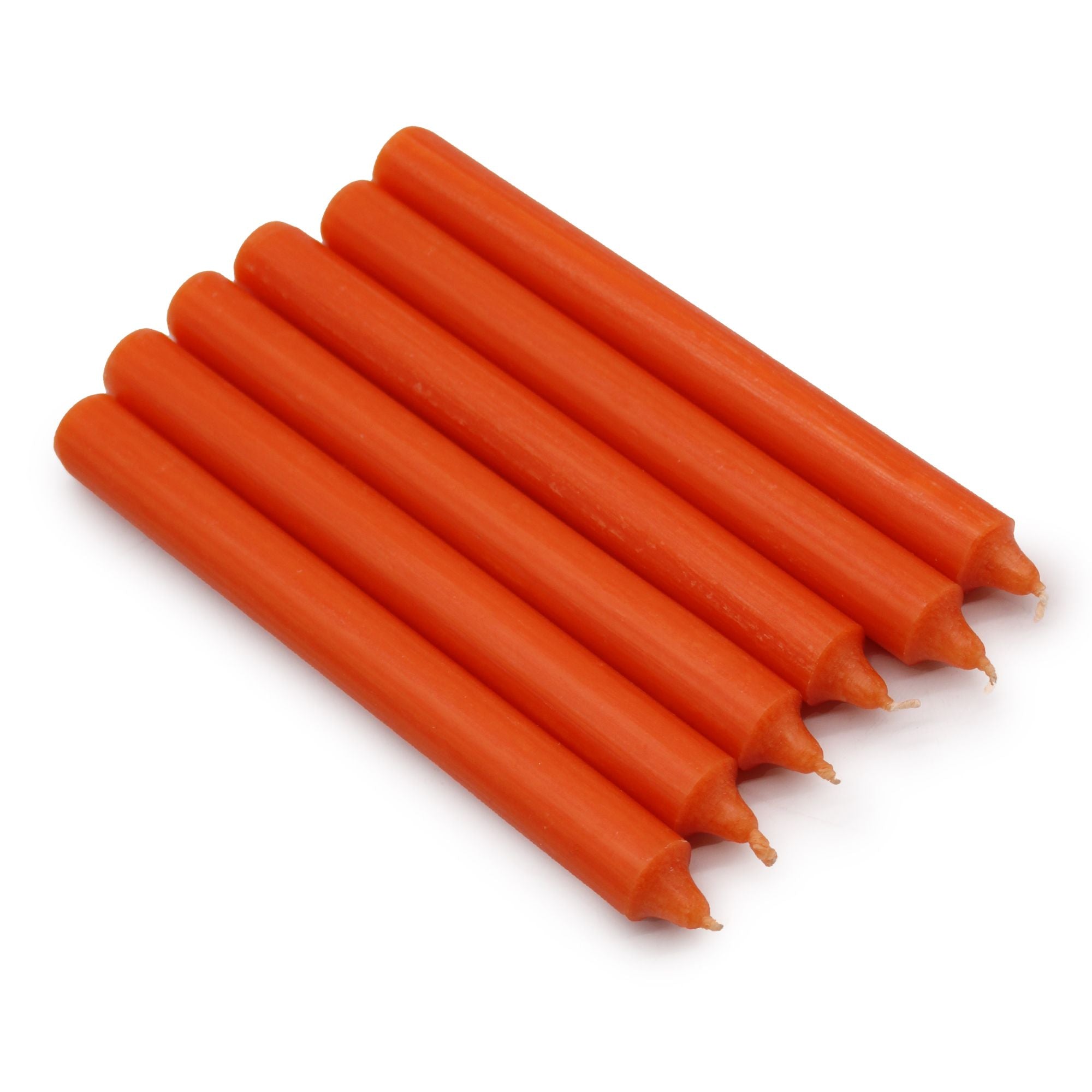 Bougies en vrac de couleur unie - Orange rustique - Lot de 10