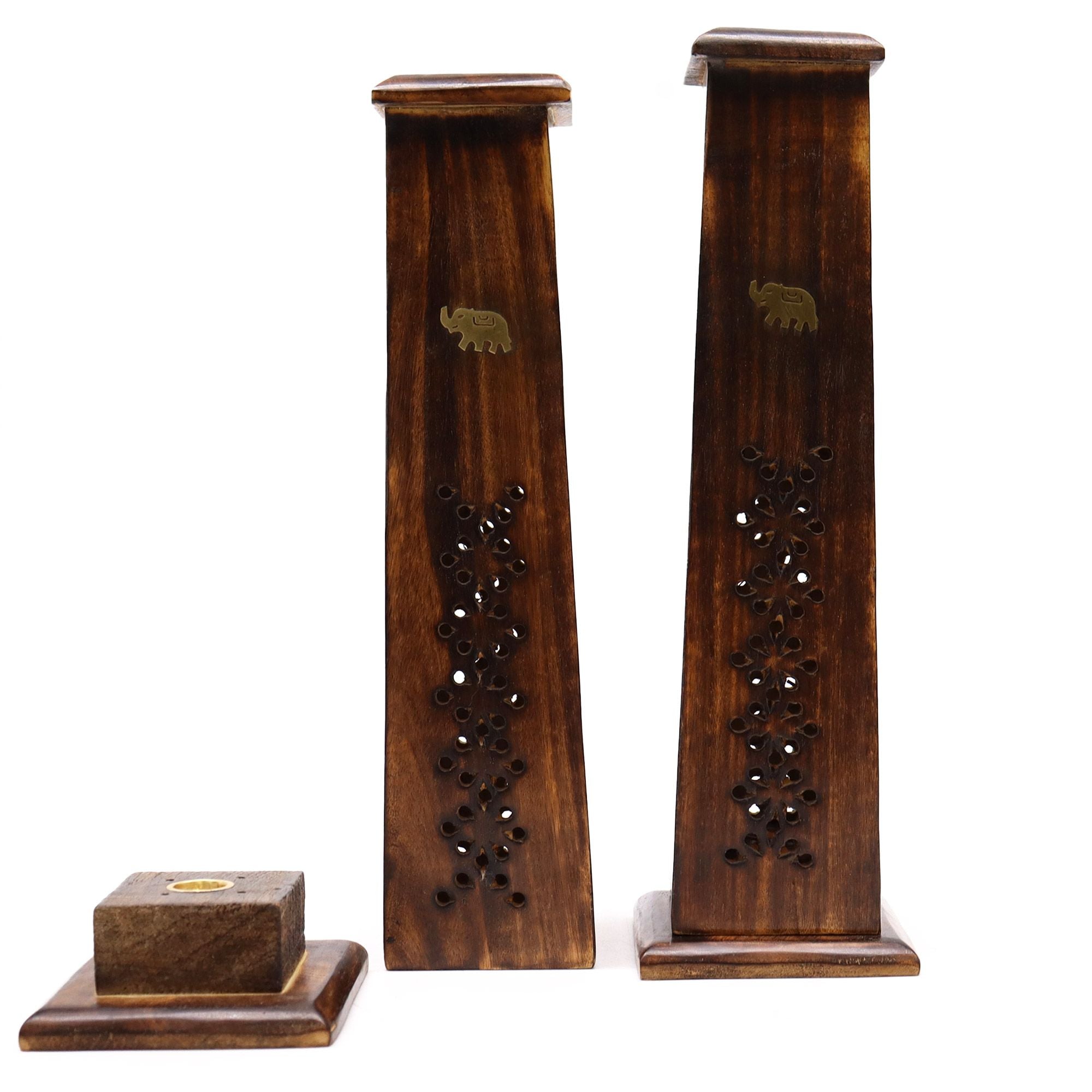 Boîte de 2 tours à encens coniques - Bois de manguier
