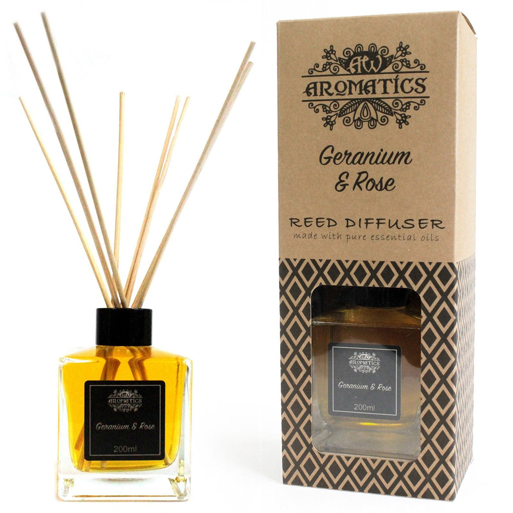 Diffuseur à bâtonnets aux huiles essentielles de géranium et de rose