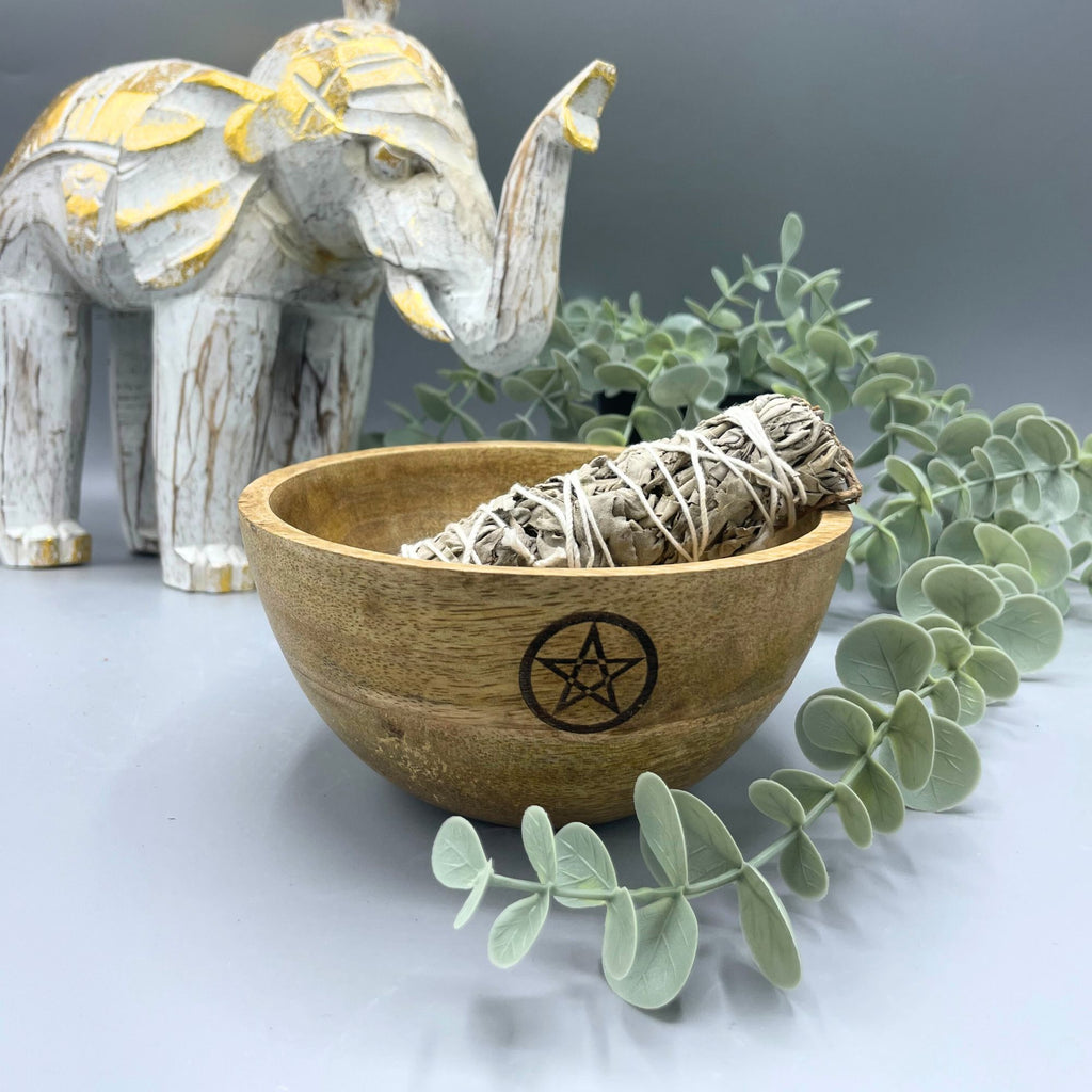 Bol en bois pour offrandes et rituels - Pentagone - 13 x 7 cm
