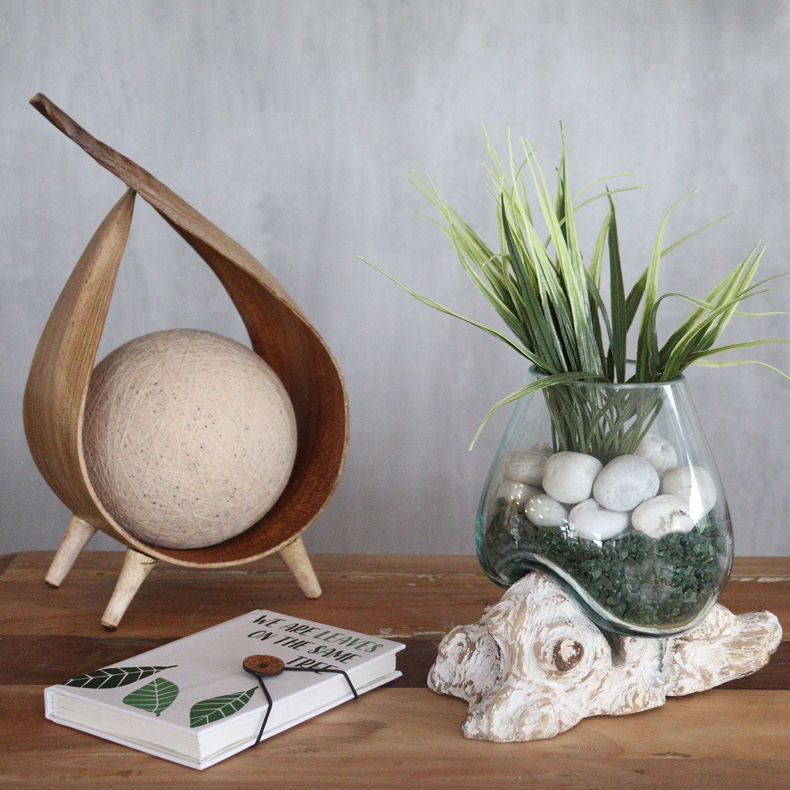 Verre fusionné sur bois blanchi - Petit bol