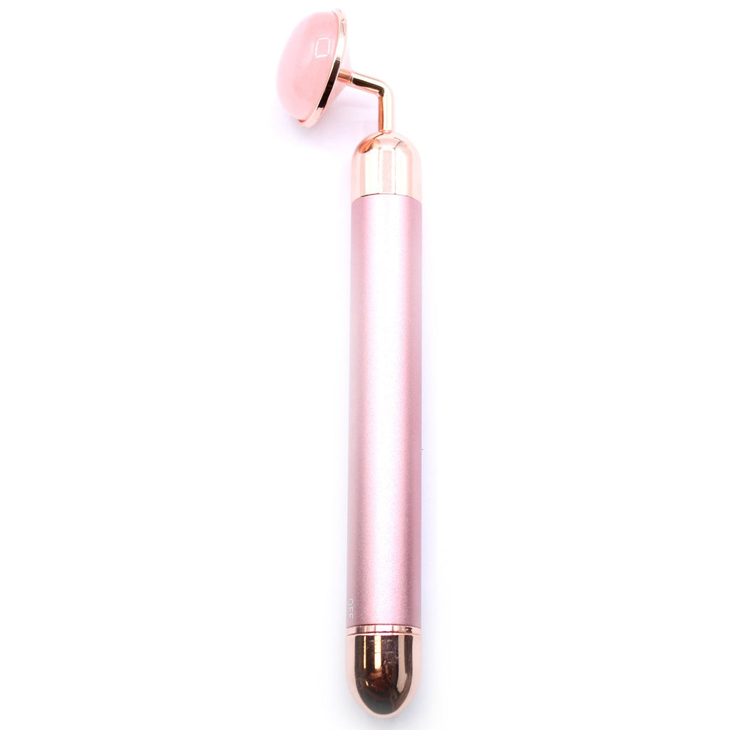 Rouleau vibrant en pierre précieuse - Quartz rose