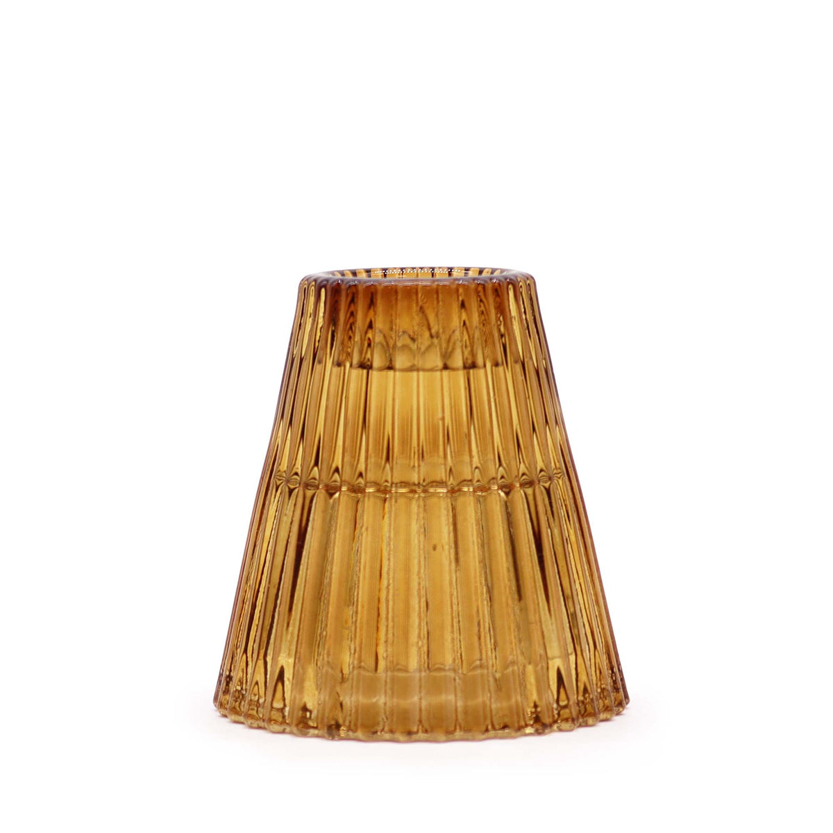 Bougeoir réversible pour bougie de table/thé - Ambre antique