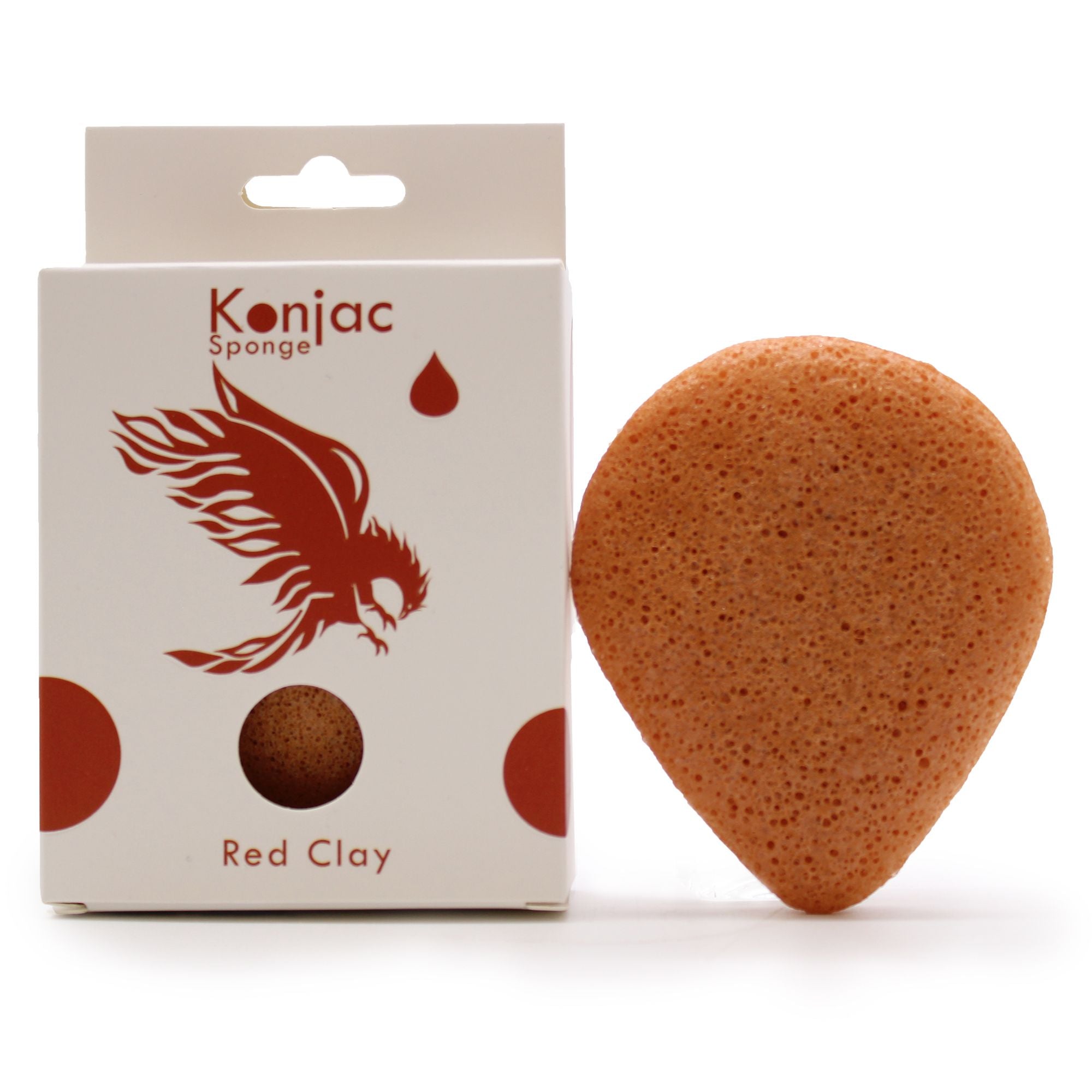 Éponge faciale Konjac - Argile rouge - Rajeunissante